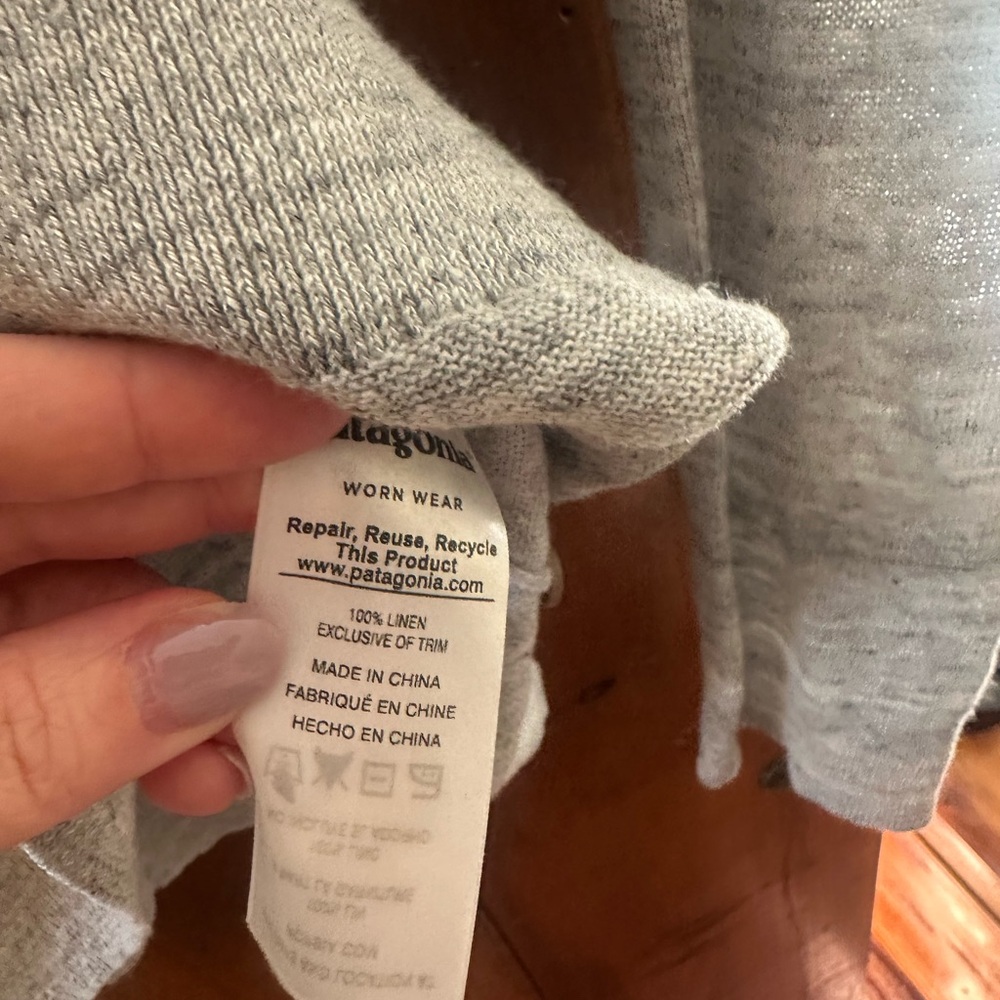 Patagonia 100% Linen Scoop Neck Cardigan Sz S - Picture 3 of 4